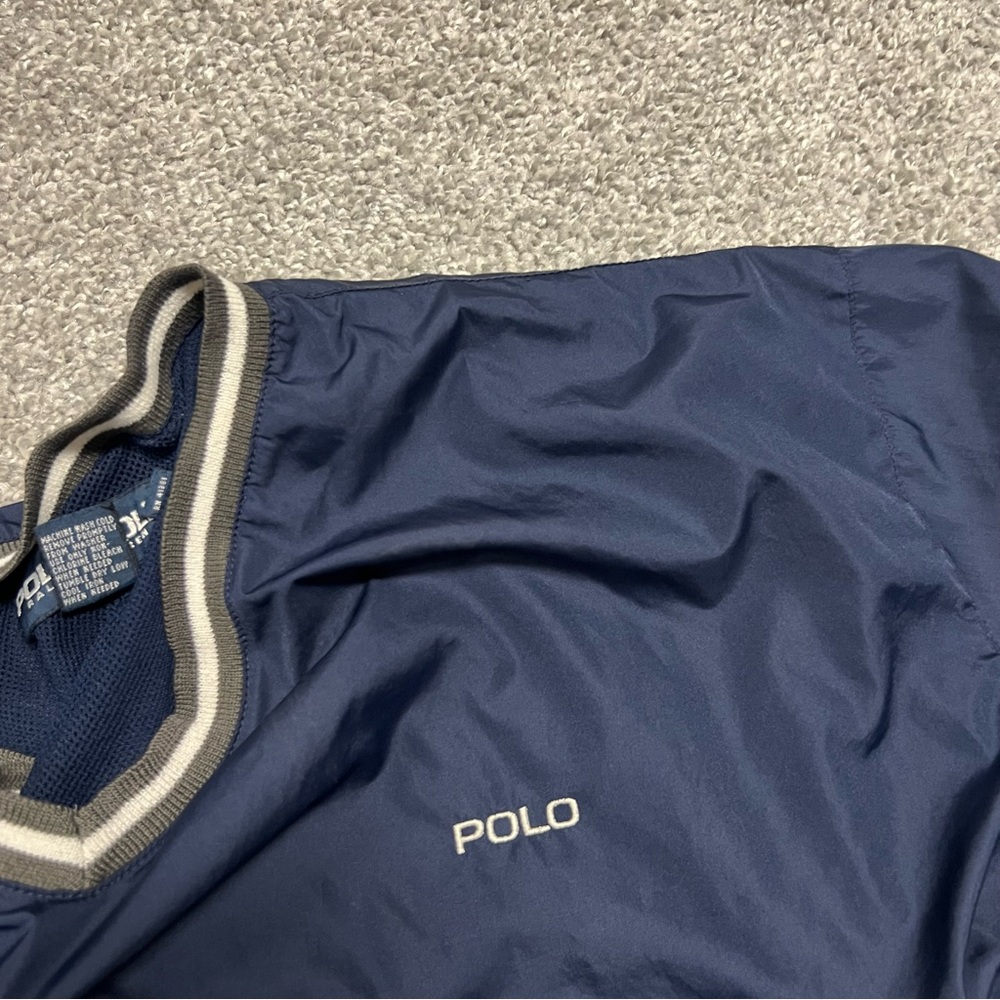 Polo Golf Ralph Lauren Jacket Mens XL Navy Windbreaker Logo Spellout Pullover - Picture 4 of 6